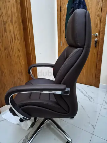 Ergonomic brown office chair with headrest - good condition