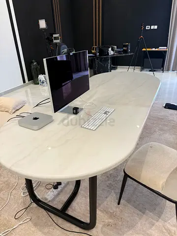 Corbet 8-Seater Marble Top Dining Table