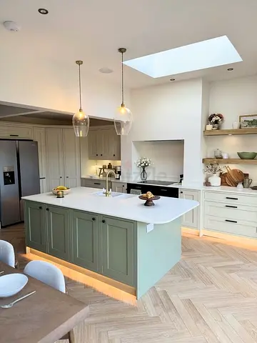 Modern Sage Green Kitchen Island