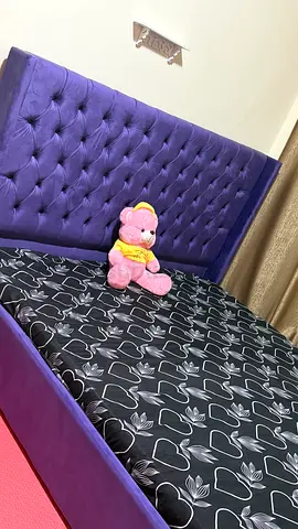Purple King size Bed with Tall Headboard for sale with king size mattress