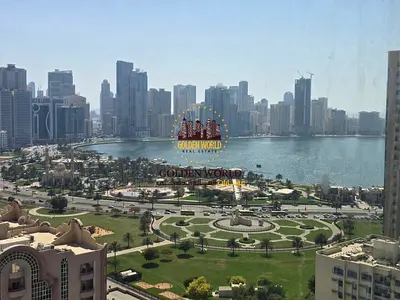 Luxury 3BR apartment with balcony in Al Majaz 2, open & partial sea view, master room, parking free, bright and spacious only 66K