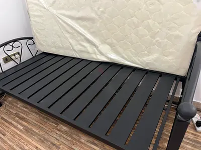 Single Bed Frame with New Mattress for Sale