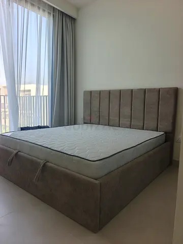 Modern Upholstered Bed Frame with Storage and Mattress
