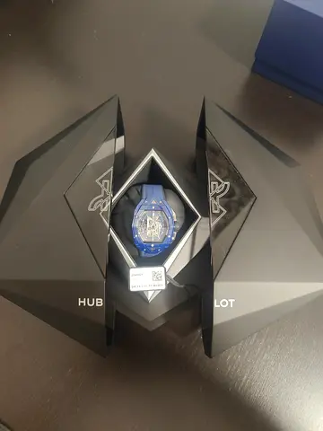 Hublot Big Bang Blue Rubber Strap Mens Watch in Original Box
