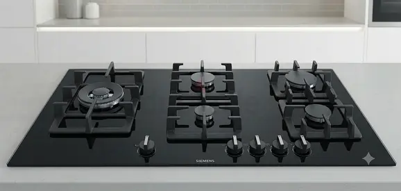 Siemens Latest Model Built-in Black Ceramic Gas Hob 90cm – Premium German Engineering