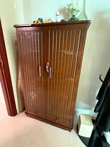 Dark Wood Two-Door Wardrobe