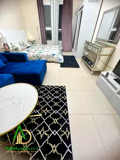 Studio for rent in Ajman, Al Yasmeen Towers. Features a separate kitchen and neat, well-furnished in