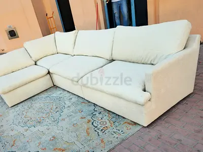 Home Center Feather filled Sofa Beige