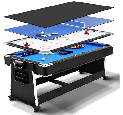 Professional 7FT 4-in-1 Multi Game Table | Pool, Table Tennis, Air Hockey  Dining