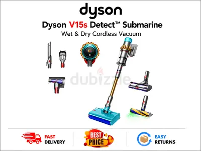 Dyson V15s Detect Wet Dry Cordless Vacuum - Excellent Condition, Original Box and All Attchements