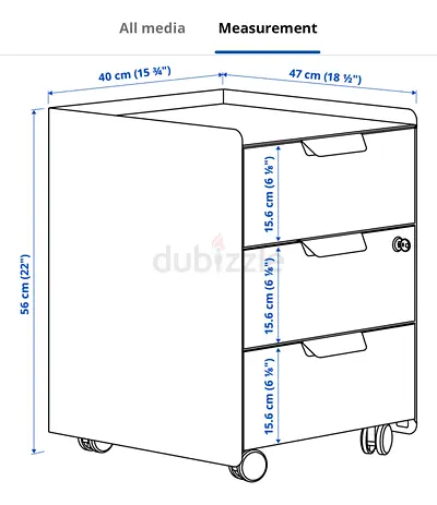 Modern 3-Drawer Mobile Office Drawer with Wheels