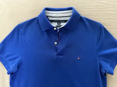 Original Tommy Hilfiger Blue Polo Shirt - Mens Medium, excellent condition