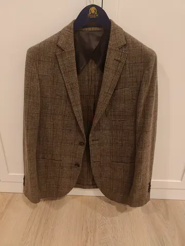 Mens Sacoor Brothers Brown Glen Plaid Blazer - Size M (Good Condition)