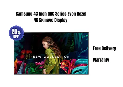 Samsung 43 Inch QBC Series Even Bezel 4K Signage Display QB43C