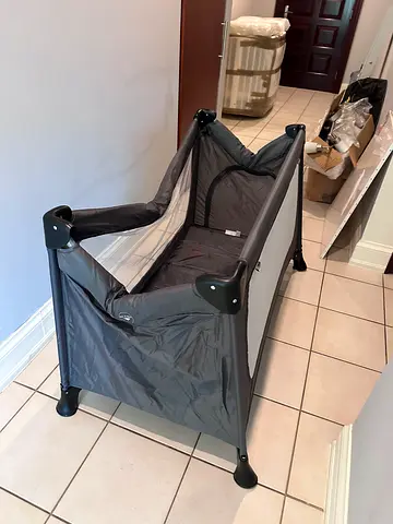 Portable Dark Grey Baby Travel Cot Playpen
