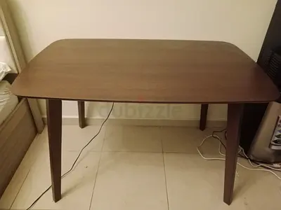 Dining furniture set - table, bench, and chair. Good condition.