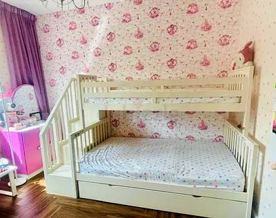 Kids bunk bed with trundle and storage