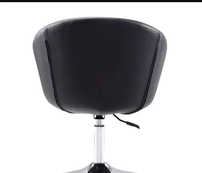 Black Swivel Accent Chair with Hydraulic Height Adjustment