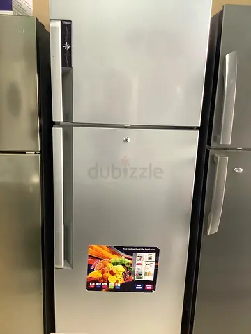 Stainless Steel Double-Door Refrigerator - Good Condition
