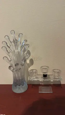 Vintage Murano-Style Art Glass Vase with Glass Candle Holder Set Buy One Get One Free Deal Fix Price