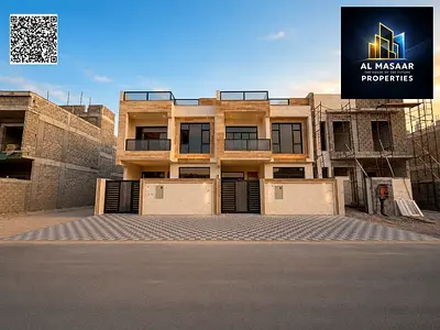 Ready-to-move-in villa for sale, fully equipped with air conditioning, ground floor, first floor, and roof, at a great price near Sheikh Mohammed Bin