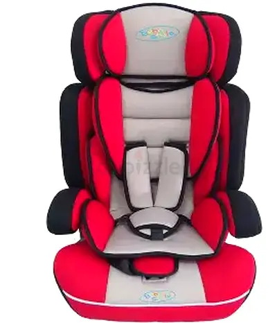 Red and grey high-back convertible child car seat - good condition