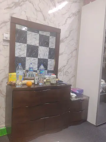 Wooden Dresser with Mirror and Drawers