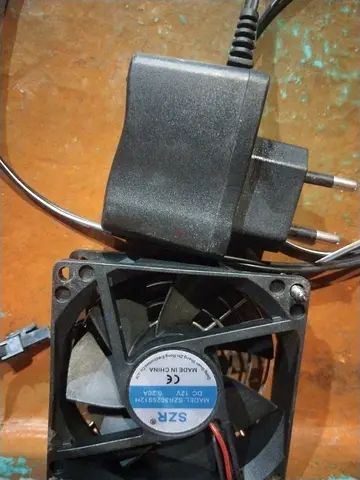 Small 12V PC Cooling Fan with Power Adapter