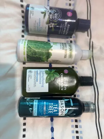 Lot of organic shampoos and conditioners – Avalon, Jason, OGX (4 bottles)