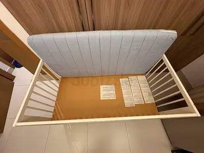 Ikea Wooden Baby Crib with Mattress - Good Condition