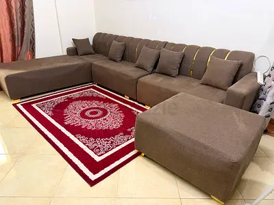 Six seater sofa with ottoman for sale
