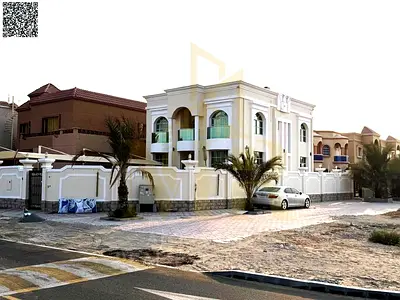 Corner villa in Al Muwaihat 1, Ajman, spacious areas ~ Direct from the owner, price includes electricity, water, and air conditioning.