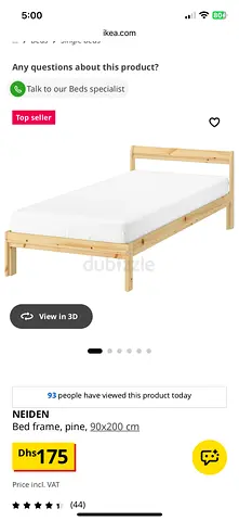IKEA NEIDEN Pine Single Bed Frame 90x200 cm - Solid Pine- FREE