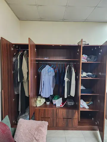 Customised Spacious Dark Wood Finish Wardrobe with 2 years warranty