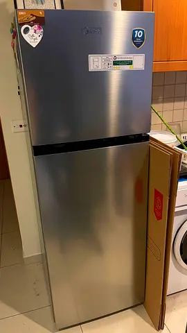 Midea Stainless Steel 2-Door Fridge - Good Condition, 10-Year Compressor Warranty