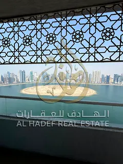 A 3-bedroom apartment is available in Al Khan, featuring a direct sea view overlooking the lagoon. I