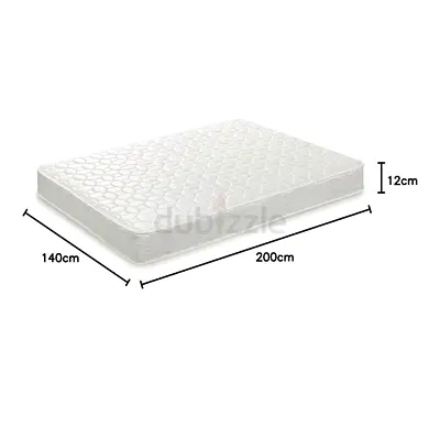 Medium-firm Double Mattress 140x200x12 cm - Clean White