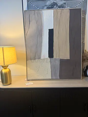 Neutral textured framed wall art (beige/brown)