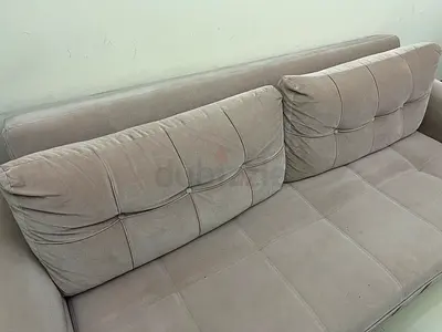 Light beige 3-seater fabric sofa in good condition