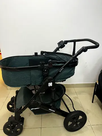 Kikkaboo Darling 3 in 1 Green Baby Stroller/Pram in Good Condition.