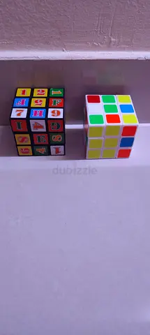 Two 3x3 Cube Puzzles Color and Number Cubes