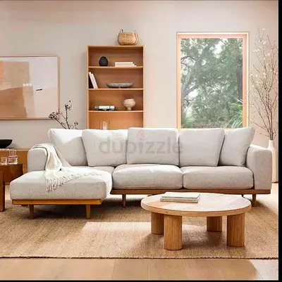 West Elm L shape sofa Beige