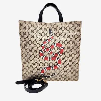 Gucci Multicolor PVC GG Supreme Tote and Shoulder Bag