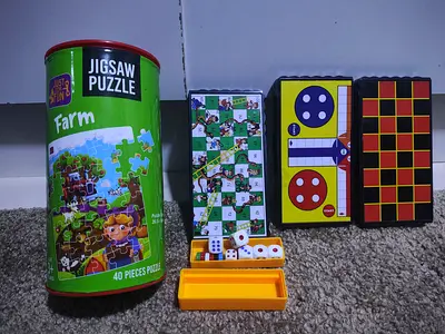 Kids Board Game Jigsaw Puzzle Bundle - Magnetic Travel Games