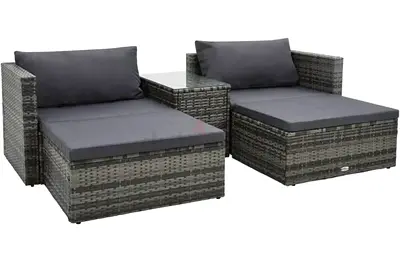 Garden Lounge Set 5 Piece with Cushions Patio Furniture Garden Sofa Table Set Outdoor Lounge Set