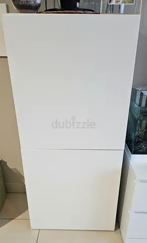URGENT sale - White Tall Storage Cabinet - Minimal Design