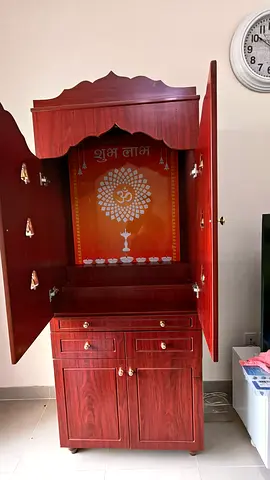 Beautiful Solid Wooden Pooja Cabinet / Mandir – Excellent Condition (original bill attached)