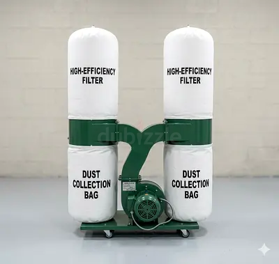 Industrial Dual-Collector Dust Extraction Unit with High-Efficiency Filters