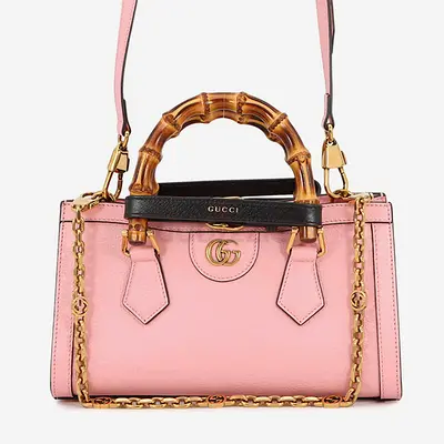 Gucci Diana 2Way Tote Bag Pink Leather Size Small