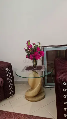 Glass top side tables (2)